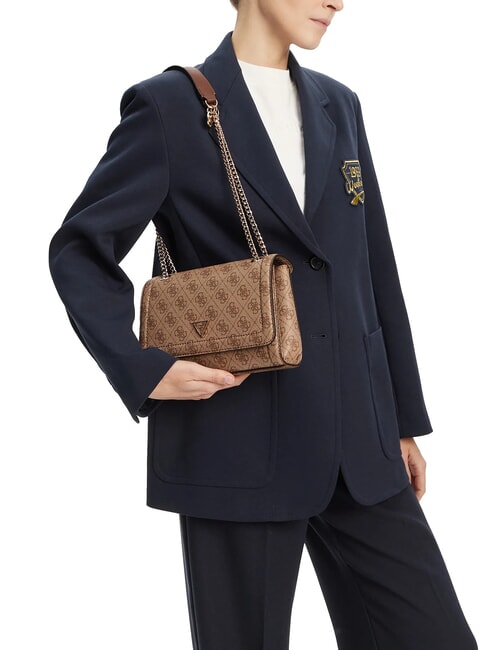 NOELLE 2 Bolso convertible con solapa logotipo de café con leche / marrón - Bolsos Mujer