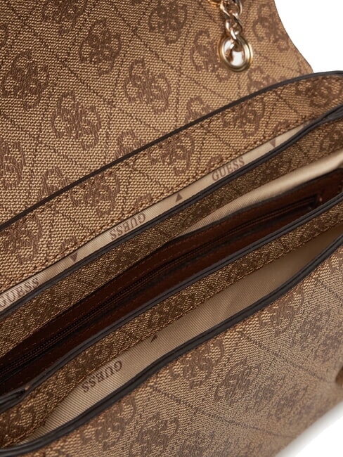 NOELLE 2 Bolso convertible con solapa logotipo de café con leche / marrón - Bolsos Mujer