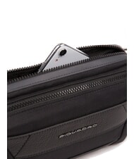 PIQUADRO TRAKAI Riñonera de piel y tejido - Riñoneras