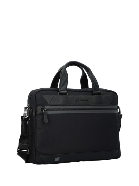 TRAKAI Maletín de piel y tela para portátil de 14" negro - Maletines de Trabajo