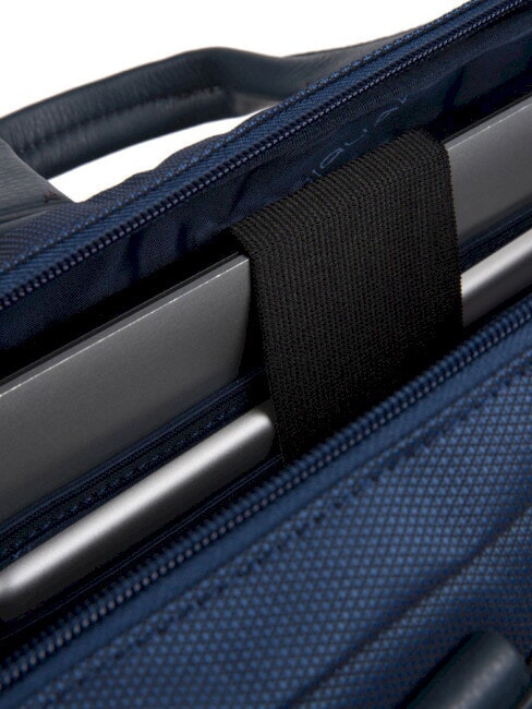 TRAKAI Malet&iacute;n de piel y tela para port&aacute;til de 14" azul - Maletines de Trabajo