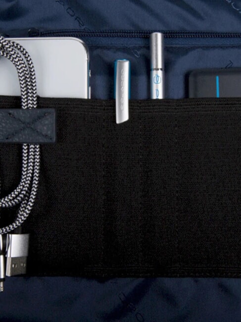 TRAKAI Malet&iacute;n de piel y tela para port&aacute;til de 14" azul - Maletines de Trabajo