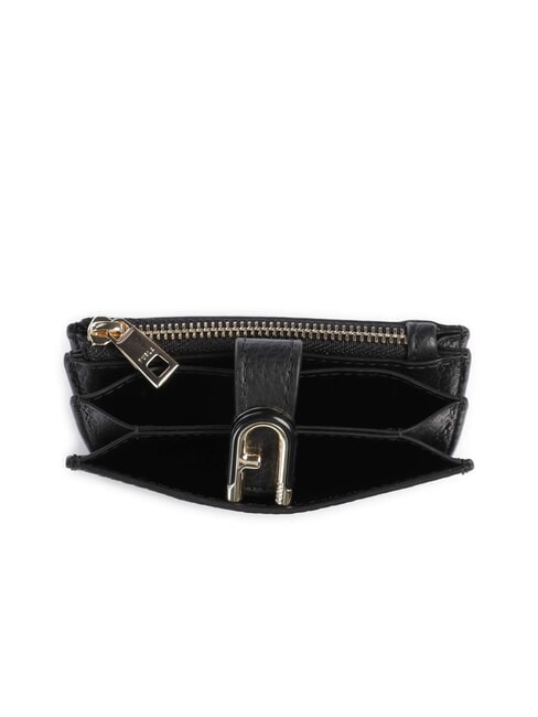 IDEA Tarjetero de piel con monedero negro - Carteras Mujer