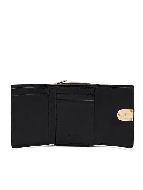 IDEA Cartera compacta de cuero negro - Carteras Mujer