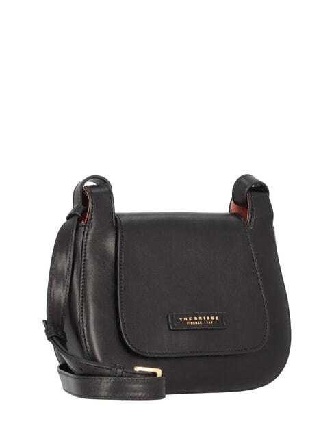 LUCIA Bolso de hombro de piel Oro negro - Bolsos Mujer