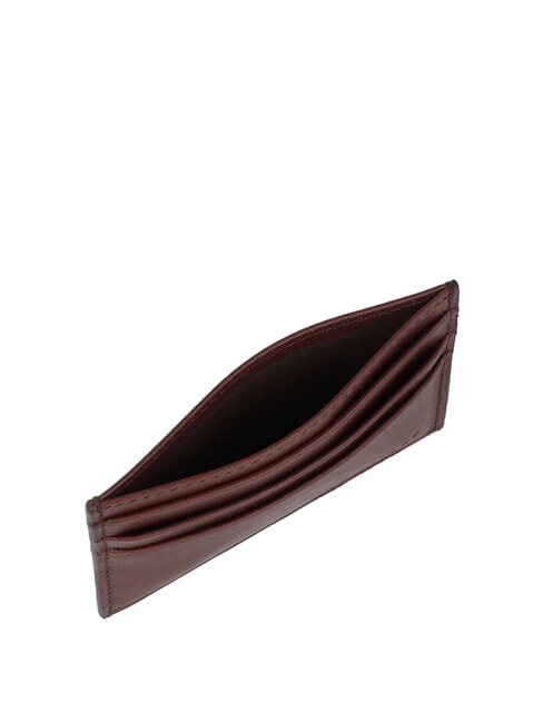 ALBERTO Tarjetero plano de cuero Marr&oacute;n / Paladio - Carteras Hombre