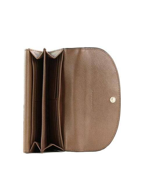 ELISABETTA Cartera grande de piel con solapa ostra abb. oro - Carteras Mujer