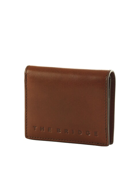 GIACOMO Tarjetero de piel con solapa Marr&oacute;n / Rutenio - Carteras Hombre