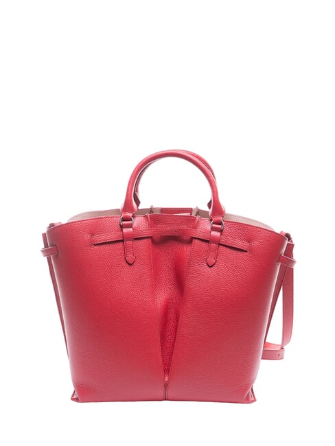 FLORES Bolso tote mediano de piel martillada sangr&iacute;a - Bolsos Mujer