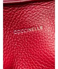 COCCINELLE FLORES Bolso tote mediano de piel martillada sangr&iacute;a - Bolsos Mujer - 4