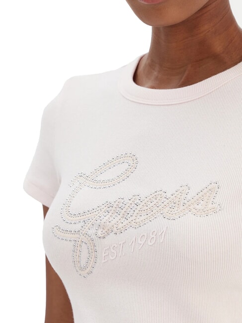 STUDS SCRIPT Camiseta de manga corta de corte entallado rosa delicado - camiseta