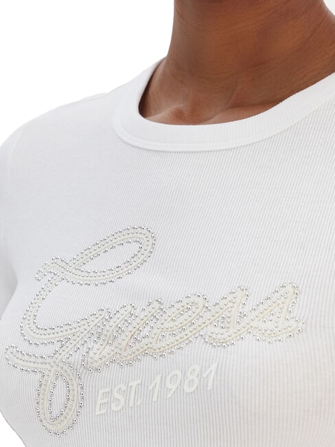 STUDS SCRIPT Camiseta de manga corta de corte entallado purwhite - camiseta