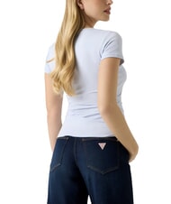 GUESS MINI TRIANGLE camiseta con cuello en V v&iacute;a a&eacute;rea azul - camiseta - 2