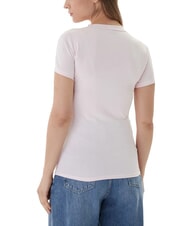 GUESS MINI TRIANGLE camiseta con cuello en V rosa delicado - camiseta - 2