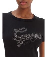 GUESS STUDS SCRIPT Camiseta de manga corta de corte entallado jetbla - camiseta - 3