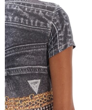 GUESS BELT WRAPPED Camiseta de corte entallado con estampado integral negro azabache multi - camiseta - 4