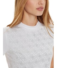 GUESS MOCK NECK ALL OVER 4G Camiseta slim fit con pedrería purwhite - camiseta - 3