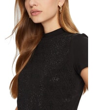 GUESS MOCK NECK ALL OVER 4G Camiseta slim fit con pedrería jetbla - camiseta - 3