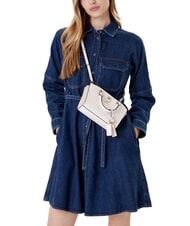 GUESS QUEENSLAND Mini bolso con bandolera blanco roto/gris topo - Bolsos Mujer - 4