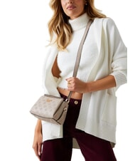 GUESS PHOEBE  Mini bolso de hombro logotipo simplemente gris topo - Bolsos Mujer - 4