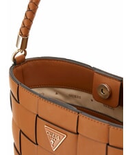 GUESS MAYLEE Mini bolso de hombro tipo cubo bolso shopper Albury caramelo - Bolsos Mujer - 3