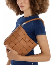 GUESS MAYLEE Mini bolso de hombro tipo cubo bolso shopper Albury caramelo - Bolsos Mujer - 4