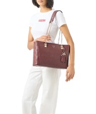GUESS TISHA Bolso de hombro logotipo del vino - Bolsos Mujer - 4