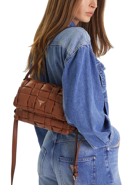 MARION Bolso de hombro tejido con correa para el hombro COGNAC - Bolsos Mujer