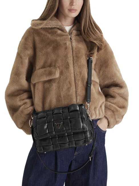 MARION Bolso de hombro tejido con correa para el hombro NEGRO - Bolsos Mujer