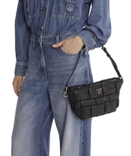 GUESS MARION Bolso de hombro tejido NEGRO - Bolsos Mujer - 5