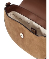 GUESS ERENIA Bolso de hombro de ante COGNAC MULTI - Bolsos Mujer - 5