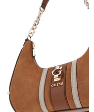 GUESS ERENIA Bolso de hombro de ante COGNAC MULTI - Bolsos Mujer - 3