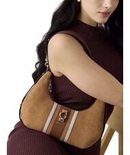 GUESS ERENIA Bolso de hombro de ante COGNAC MULTI - Bolsos Mujer - 4