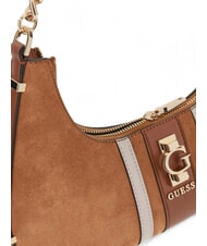 GUESS ERENIA Bolso de hombro de ante COGNAC MULTI - Bolsos Mujer - 5