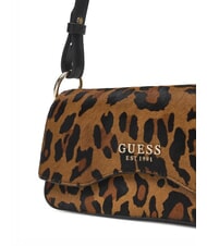 GUESS DOMITILLA Bolso de hombro de piel St. Animalier leopardo - Bolsos Mujer - 3