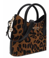 GUESS DOMITILLA Bolso de piel St. Animalier leopardo - Bolsos Mujer - 3