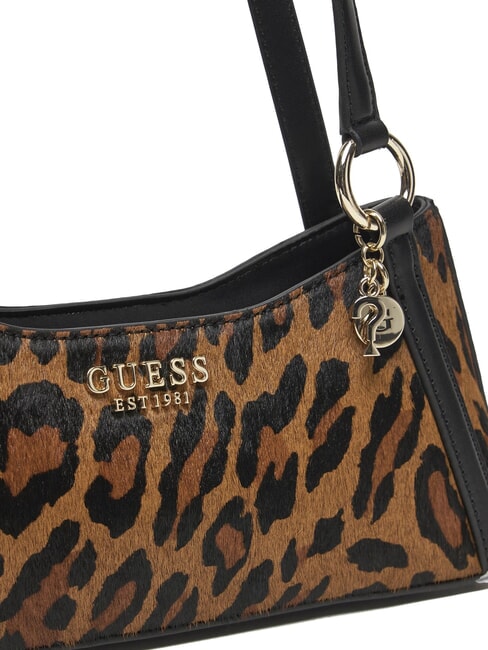 DOMITILLA Bolso de hombro de piel St. Animalier leopardo - Bolsos Mujer