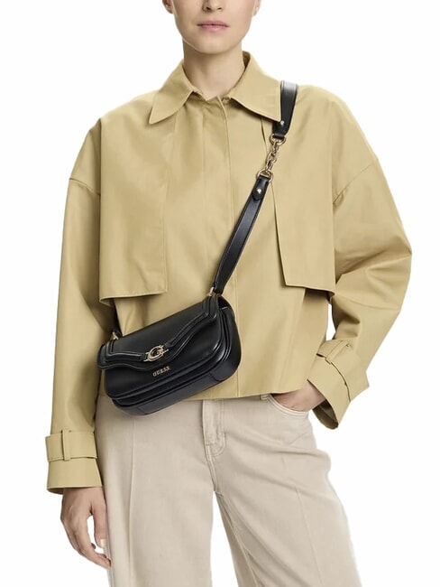 DEA Bolso de hombro con solapa NEGRO - Bolsos Mujer