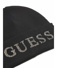 GUESS KNITTED Gorro con logotipo de diamantes de imitaci&oacute;n NEGRO - Sombreros - 3