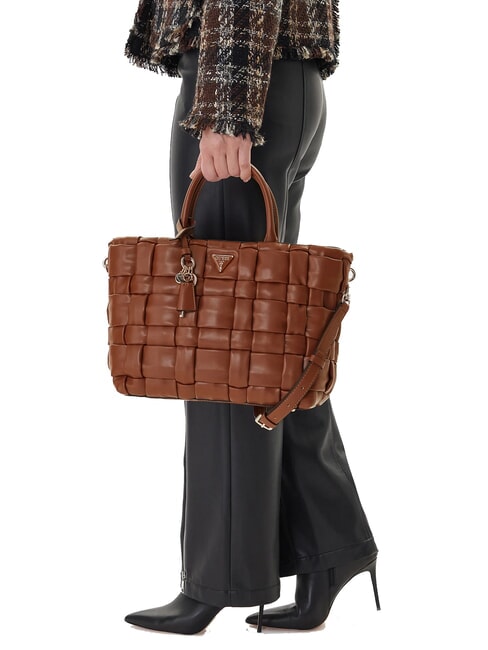 MARION Bolso tejido con bandolera COGNAC - Bolsos Mujer