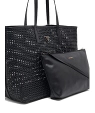 GUESS BRIGITTA Bolso shopper tejido con clutch NEGRO - Bolsos Mujer - 4