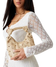 GUESS ISOTTA Bolso bandolera de rafia con aplicaciones de joya lalie belleza natural - Bolsos Mujer - 4