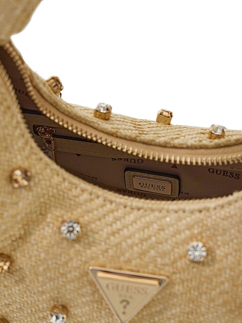 ISOTTA Bolso bandolera de rafia con aplicaciones de joya lalie belleza natural - Bolsos Mujer