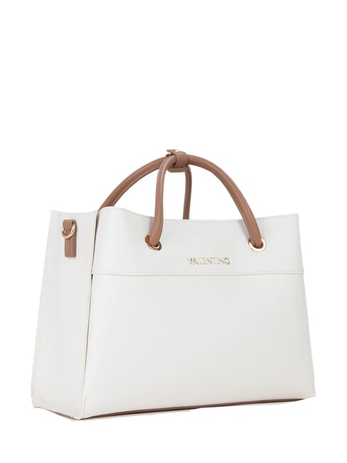 ALEXIA Bolso de mano con correa de hombro con logotipo blanco/cuero - Bolsos Mujer