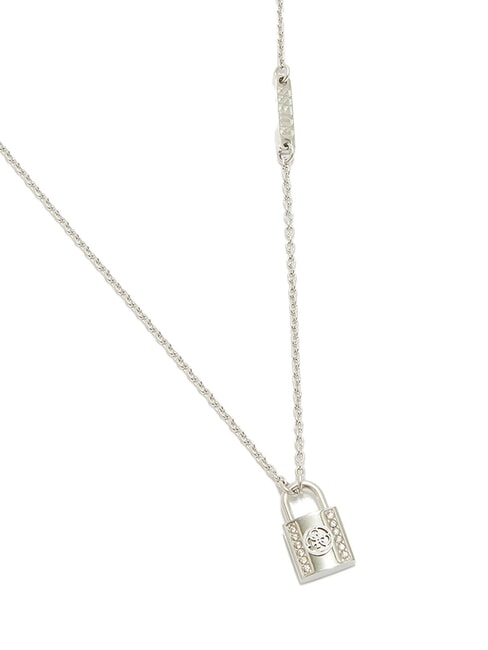 KEEP ME CLOSE Collar con colgante de candado de cristal SILVER - Collares