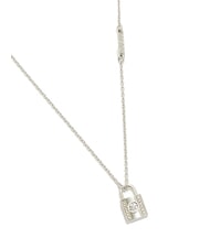 GUESS KEEP ME CLOSE Collar con colgante de candado de cristal SILVER - Collares - 2
