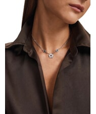 GUESS SHINING WINTER Collar con flores y cristales SILVER - Collares - 2