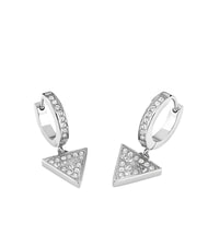 GUESS HUGGIE ME Pendientes colgantes triangulares con pedrer&iacute;a SILVER - Pendientes - 2