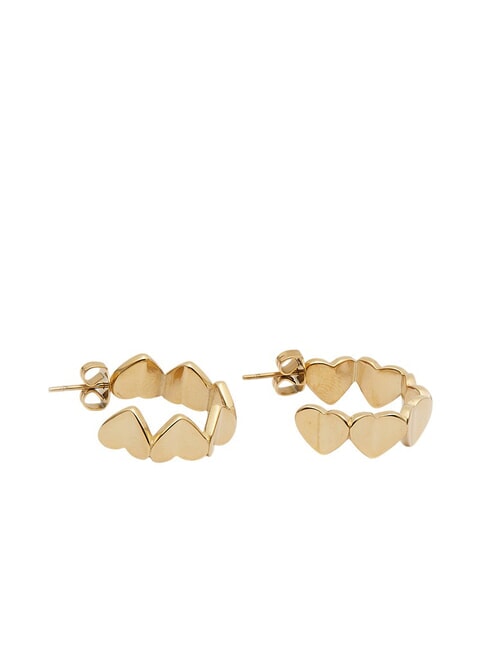 LOVELY GUESS Pendientes de coraz&oacute;n esmaltados oro amarillo/fucsia - Pendientes