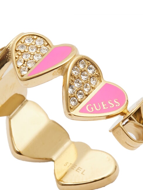 LOVELY GUESS Pendientes de coraz&oacute;n esmaltados oro amarillo/fucsia - Pendientes